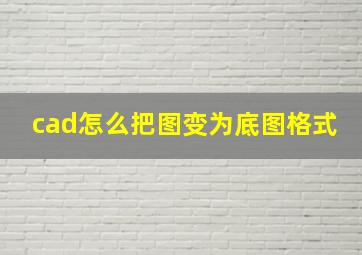 cad怎么把图变为底图格式