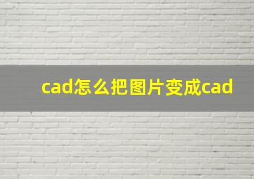 cad怎么把图片变成cad