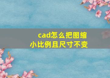 cad怎么把图缩小比例且尺寸不变