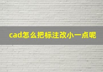 cad怎么把标注改小一点呢