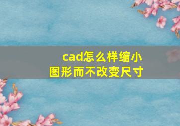 cad怎么样缩小图形而不改变尺寸