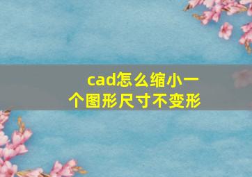 cad怎么缩小一个图形尺寸不变形