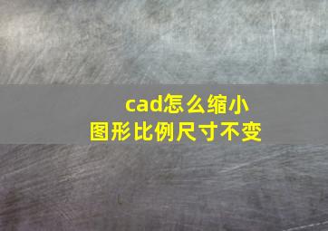 cad怎么缩小图形比例尺寸不变