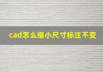 cad怎么缩小尺寸标注不变