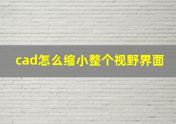 cad怎么缩小整个视野界面