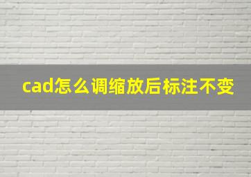 cad怎么调缩放后标注不变