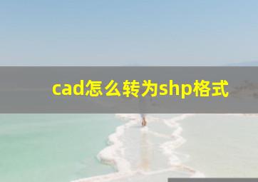 cad怎么转为shp格式