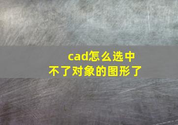 cad怎么选中不了对象的图形了