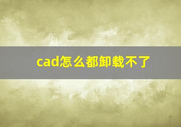 cad怎么都卸载不了