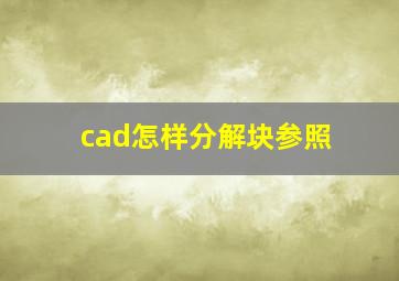 cad怎样分解块参照