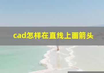 cad怎样在直线上画箭头