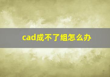 cad成不了组怎么办