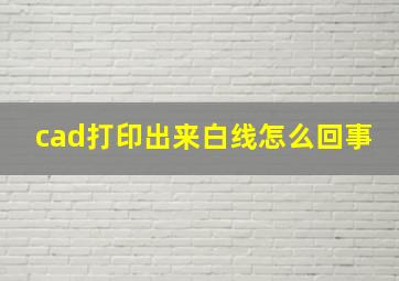 cad打印出来白线怎么回事