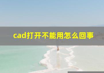 cad打开不能用怎么回事