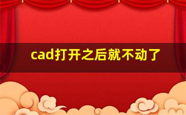 cad打开之后就不动了