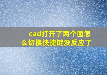 cad打开了两个图怎么切换快捷键没反应了