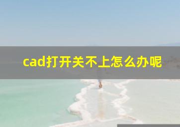 cad打开关不上怎么办呢