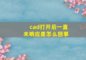 cad打开后一直未响应是怎么回事