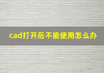 cad打开后不能使用怎么办