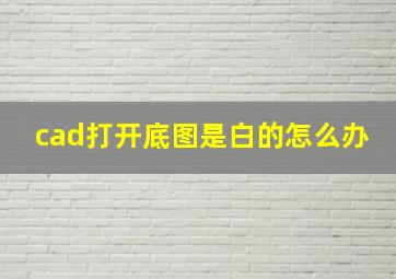 cad打开底图是白的怎么办