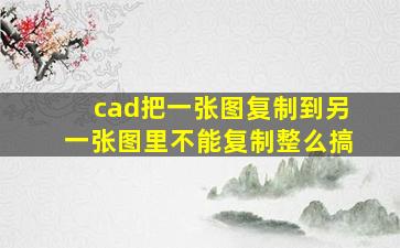 cad把一张图复制到另一张图里不能复制整么搞