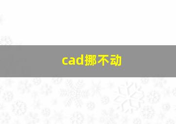 cad挪不动