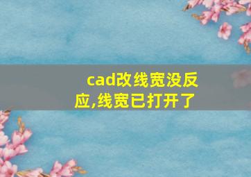 cad改线宽没反应,线宽已打开了