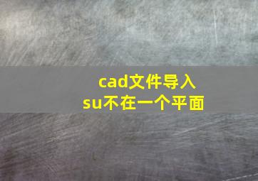 cad文件导入su不在一个平面