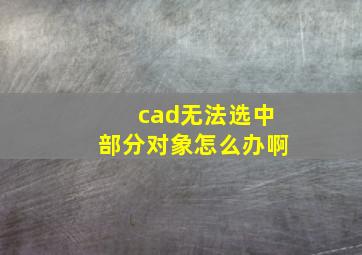 cad无法选中部分对象怎么办啊