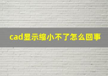 cad显示缩小不了怎么回事