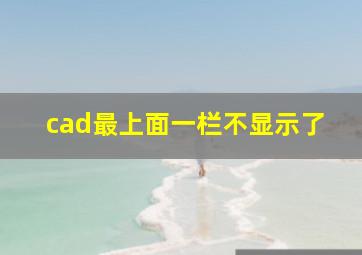 cad最上面一栏不显示了