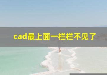 cad最上面一栏栏不见了