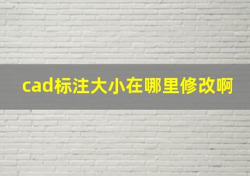 cad标注大小在哪里修改啊