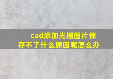 cad添加光栅图片保存不了什么原因呢怎么办