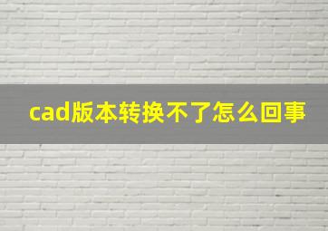 cad版本转换不了怎么回事