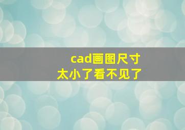 cad画图尺寸太小了看不见了