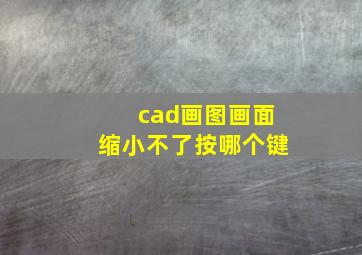 cad画图画面缩小不了按哪个键