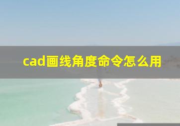 cad画线角度命令怎么用