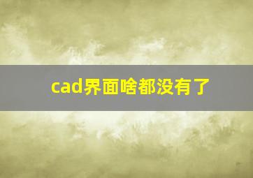 cad界面啥都没有了