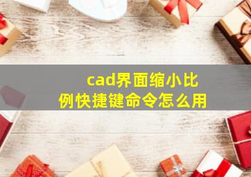 cad界面缩小比例快捷键命令怎么用