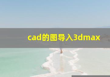 cad的图导入3dmax