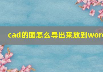 cad的图怎么导出来放到word