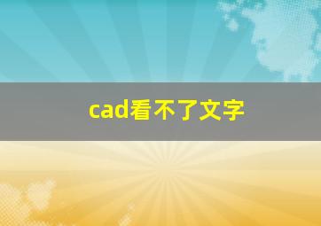 cad看不了文字