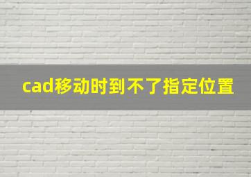 cad移动时到不了指定位置