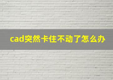 cad突然卡住不动了怎么办