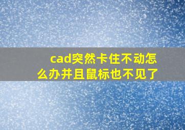 cad突然卡住不动怎么办并且鼠标也不见了