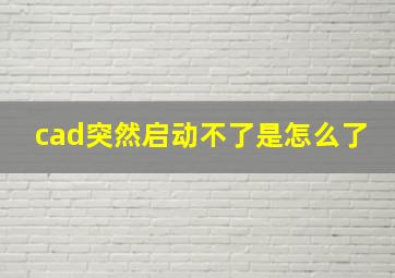 cad突然启动不了是怎么了