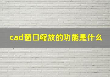 cad窗口缩放的功能是什么