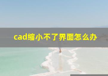 cad缩小不了界面怎么办