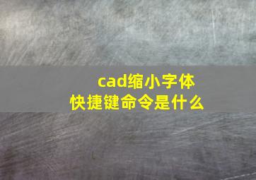 cad缩小字体快捷键命令是什么